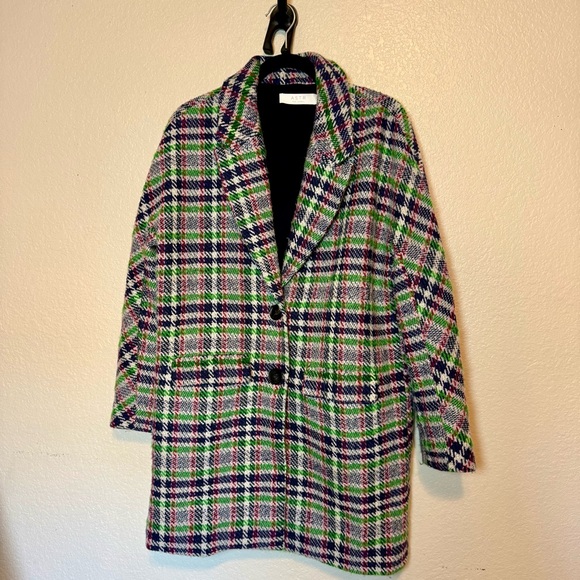 ASTR The Label Keller Plaid Wool Blend Coat Plaid Size Medium - Picture 11 of 15